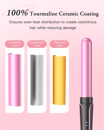 BESTOPE PRO Локкенстаб: Набір для створення локонів з 3 насадками, 5-в-1. Регулювання температури, швидкий нагрів, рукавичка, 2 кліпси, рожеве золото (золотий)