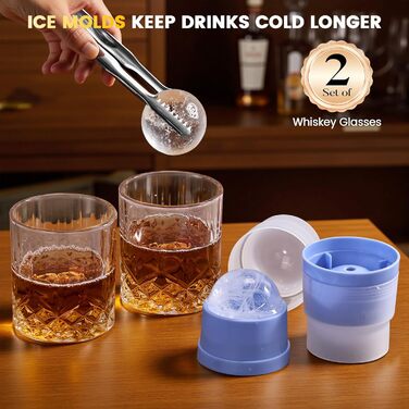 Набір для копчення коктейлів віскі: 6 смаків тирси, 2 склянки, форми для льоду, для віскі Old Fashioned, подарунок для чоловіків