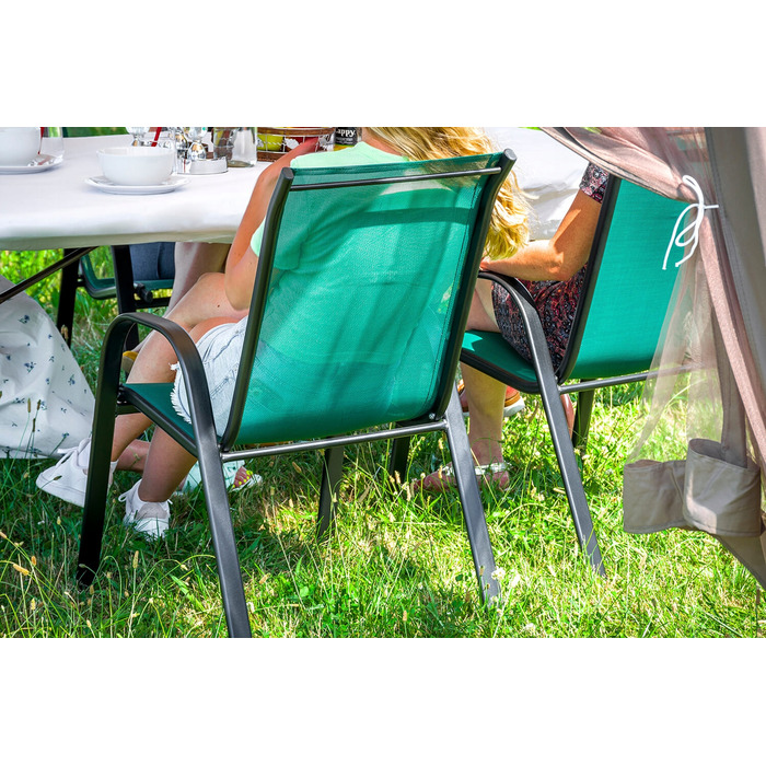 Комплект садових меблів: великий стіл (140x80) та 6 металевих стільців