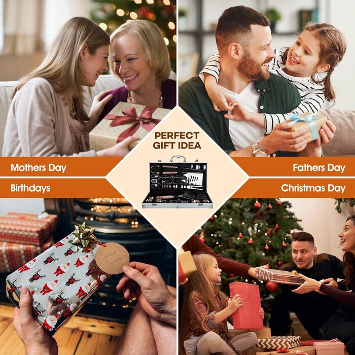 Набір гриль-посуду DRAGON RIOT з нержавіючої сталі, 29 предметів. Преміум-набір аксесуарів для гриля з лопаткою в алюмінієвому кейсі. Ідеальний подарунок для чоловіків, BBQ, Outdoor.