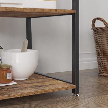 Стеллаж кухонний Sogesfurniture з підставкою для мікрохвильової печі, 90x40x83 см, чорний & горіх (Вінтаж-коричневий)