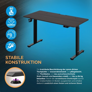 Регульований по висоті письмовий стіл Braun 140x60x73-118см