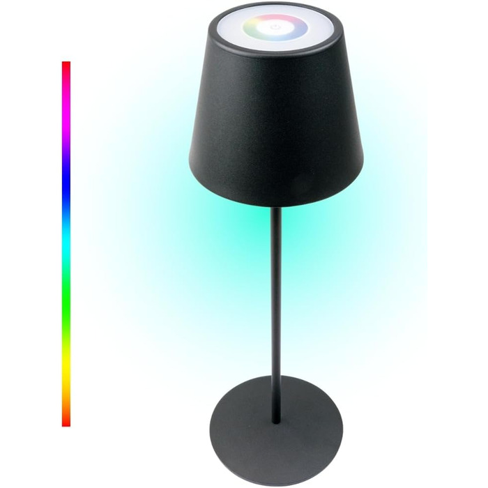 Стійка лампа Schwaiger OTL200 з нічним світлом LED, RGB, акумулятор, диммування, IP44, чорний (для дому та саду)