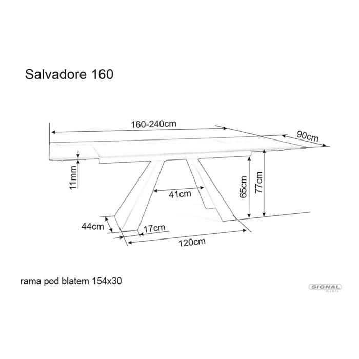 Стіл SALVADORE CERAMIC 160(240)*90 бірюза OSSIDO VERDE/чорний мат