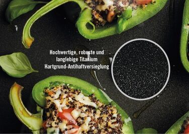 Сковорода-гриль Woll Nowo Titanium Guss квадратна, індукційна, з рифленням, 28x28 см, 6.5 см висота, знімний ручка, для всіх типів плит, алюмінієвий лиття, антипригарне покриття