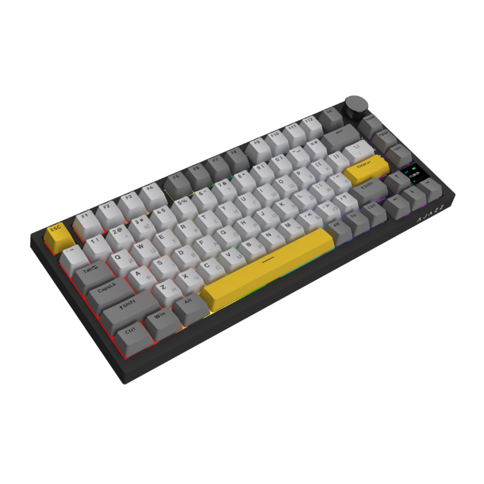 Бездротова механічна клавіатура Ajazz AK820 PRO 75% Flying Fish Switch Black RGB (AK820PRO-FF-BGY)