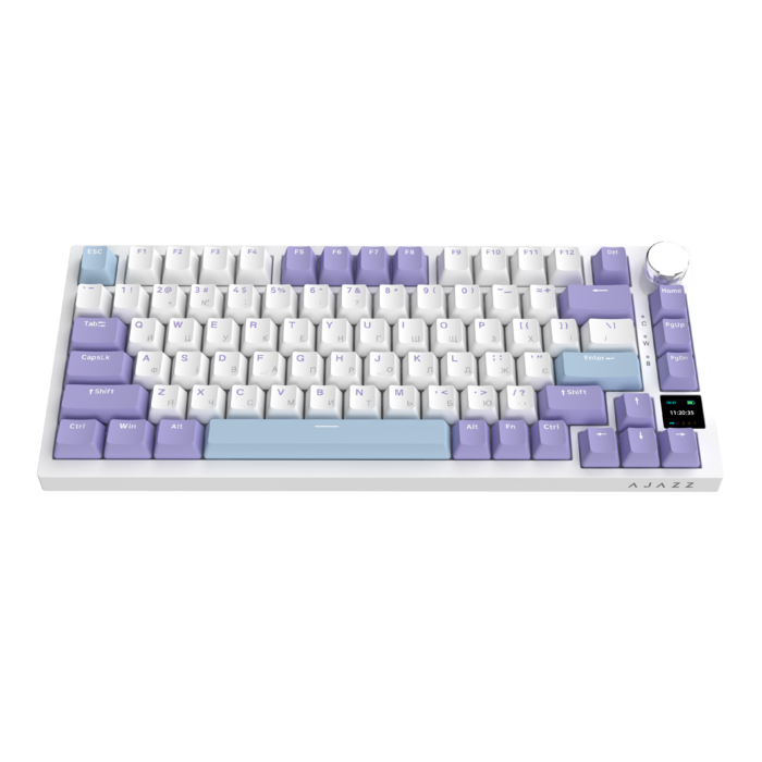 Бездротова механічна клавіатура Ajazz AK820 PRO 75% Flying Fish Switch White RGB (AK820PRO-FF-PWB)
