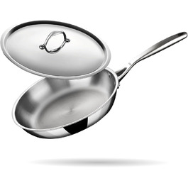 Нержавіюча сковорода Triply Stahl з кришкою, 24 см, 1.8 л (на 6 осіб)