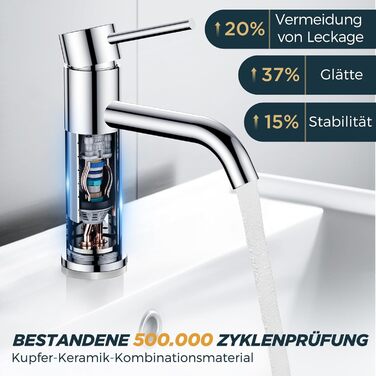 Змішувач для ванної кімнати FORIOUS з комплектом зливу, чорний, висота виливу 190 мм, однорідний, для умивальника, ванної кімнати