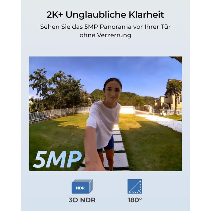 Відеодзвінок Reolink з додзвоном, 5MP Ultra HD, кабельний, Wi-Fi, розпізнавання осіб, 180° широкий кут, 2-сторонній аудіо, віддалений доступ