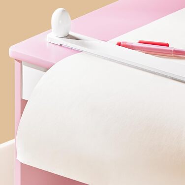 Дитячий стіл SoBuy з табуретом, комплект меблів для дитячої кімнати, ігровий та навчальний стіл для дітей, рожевий (80x66x50 см)