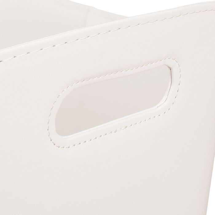 Кошик для зберігання з дерева кольору слонової кістки Relaxdays з штучної шкіри