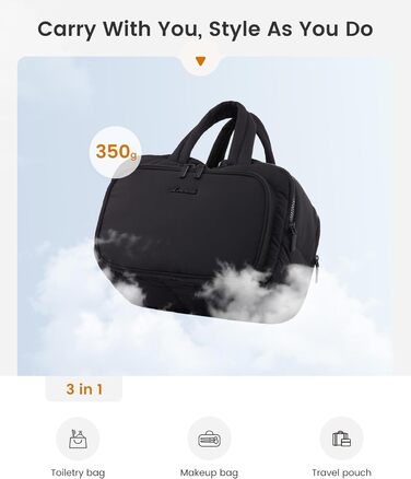 Сумка для косметики OVEVOOK велика, водонепроникна, з відділенням для мокрого, рожева (L, Бежева)