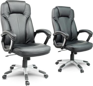 Офісне крісло Sofotel: регульована висота, Tilt механізм, підлокітники, підголовник, чорний колір, штучна шкіра