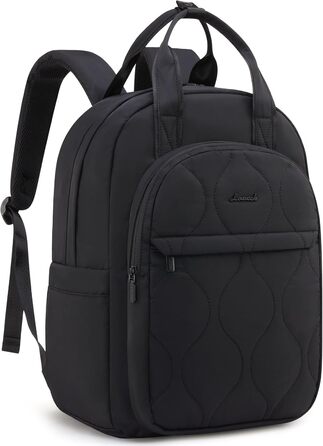 Сумка-рюкзак LOVEVOOK для жінок, рюкзак для ноутбука, шкільний рюкзак для підлітків, легкий рюкзак з підкладкою, велика робоча/навчальна сумка, рюкзак для подорожей, елегантний, чорний, 15,6 дюймів
