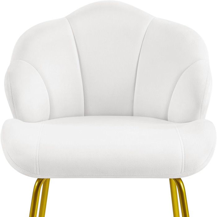 Крісла-черепашки Yaheetech, 2 шт., білі. Сучасні крісла з металевими ніжками, для вітальні, туалетного столика, спальні. Поліестер.