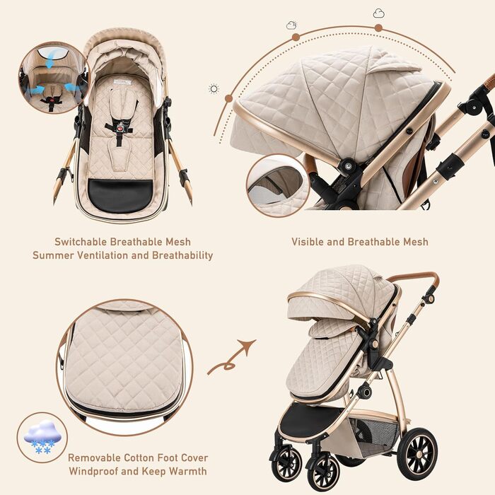 Дитяча коляска 3 в 1 Kinderwagen SK20-Schwarz: система подорожей, автокрісло, прогулянкова коляска, комбінована, з дощем, москітна сітка, алюмінієвий каркас, для дітей 0-4 роки
