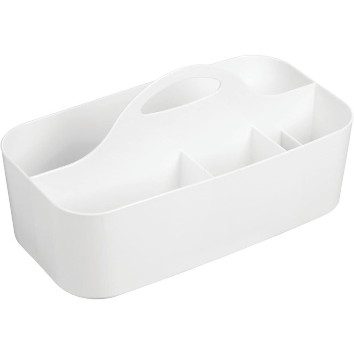 Набір з 2 кошиків для душу з 6 відділеннями кожен - портативний пластиковий кошик для зберігання ванних аксесуарів - піддон для душу для гелю для душу, шампуню, бритви та іншого - антрацитовий сірий (упаковка 1, білий)