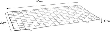 Охолоджуюча решітка для торта з антипригарним покриттям Tala, охолоджуюча решітка відмінно підходить для кексів і печива (42 x 25 см, хромована)