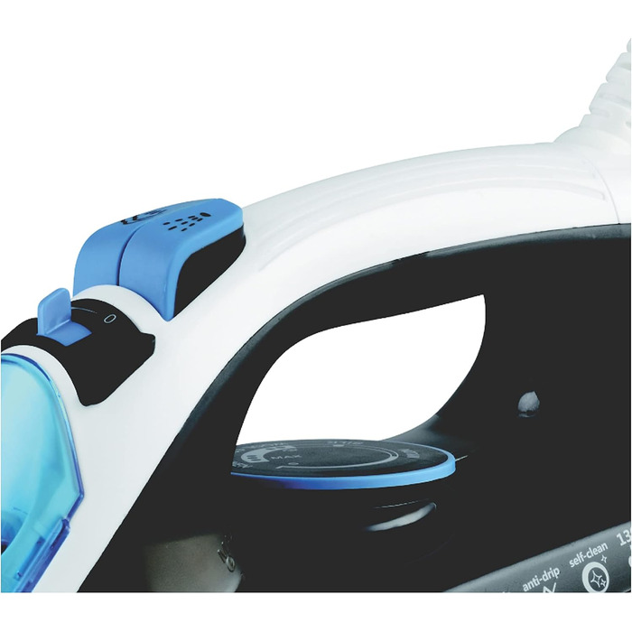 Праска з парою Silva-Homeline DB 2201: антикапля, антинакип, самоочищення, 2200 Вт, темно-сірий/білий/блакитний