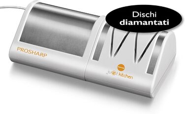 Професійний електричний точило для ножів Macom Just Kitchen 827 Prosharp, нержавіюча сталь, білий та сталевий колір