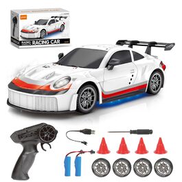 RC Дрифт-кар 1:24, 4WD, 2.4GHz, 20 км/год, з LED підсвіткою та двома акумуляторами (білий)