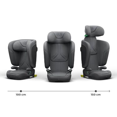 Автокрісло Kinderkraft UNITY 2 i-Size, 100-150 см, 3,5-12 років, сірий (Gray), регульована підголовник, AIR FLOW