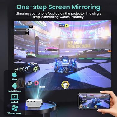 Проектор Beamer 4K з Wi-Fi, Bluetooth, 11000 Lumens, 1080P HD для Fire Stick, PS5, Smartphone, HDMI