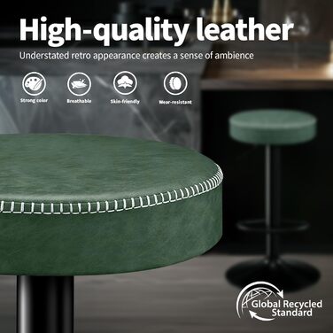 Набір з 2 барних стільців з мікрофібри, обертаються на 360°, витримують до 150 кг, зелені