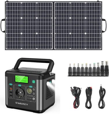 Портативна електростанція, сонячний генератор 300W (пікова 600W), USB-C 65W, для кемпінгу та подорожей