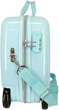 Домашня дитяча валіза, синя, 50 х 38 х 20 см, жорстка, ABS, бічна комбінована застібка 38 л, 3 кг, 4 стійки для ручної поклажі