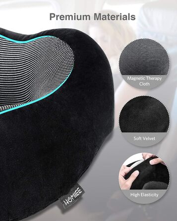 Подушка для шиї Homiee, ортопедична, з memory foam, для подорожей, авто, офісу, чорна