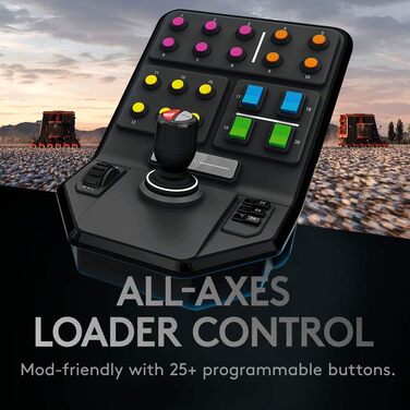 Джойстик Logitech G Saitek Farm Sim Controller для Farming Simulator: кермо, педалі, 38+ кнопок, USB, PC/Mac - Чорний
