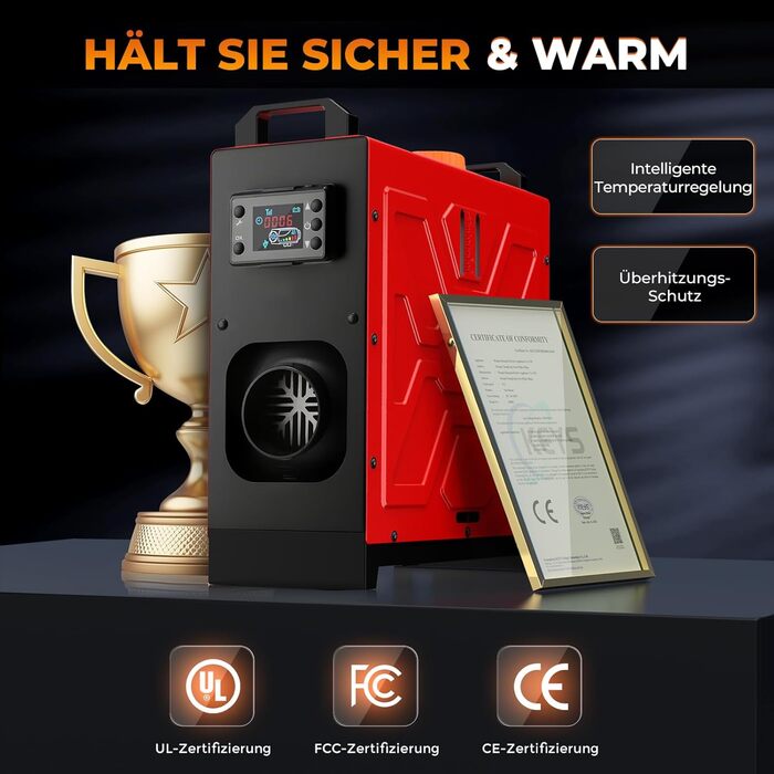 Дизельний опалювач 8kW з дистанційним керуванням та LCD-дисплеєм для авто, дому, RV, човнів та вантажівок