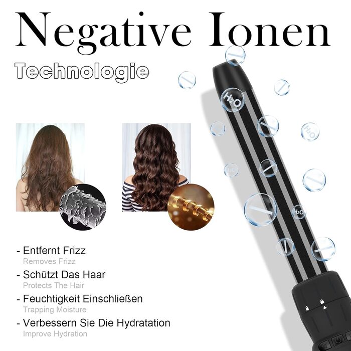 Професійний локон-інструмент Parwin Pro Beauty Lockenstab 7-в-1 з керамічним покриттям, LCD-дисплей, 100-230°C