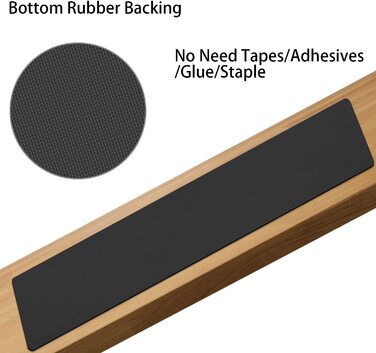 Протиковзкі килимки для сходів GOYLSER з гумовою основою, м'які та еластичні, 76x20см, 7 шт. , чорний