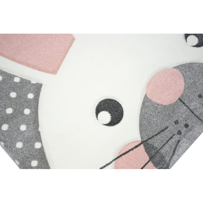 Дитячий килимок Ігровий килимок Дитячий килимок Дитячий килимок Зайчик кремово-сіро-рожевого кольору Розмір 160х230 см