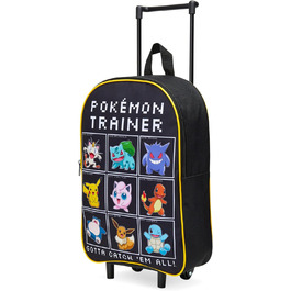 Дитяча валіза Pokemon, складний візок 39x27см, 10.5л, 2 колеса, висувна ручка (чорний/різнокольоровий)