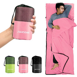 Спальний мішок для хатини JAICOM, надлегкий шовковий спальний мішок для подорожей, зручний і м'який спальний мішок невеликий розмір з мікрофібри, ідеально підходить для літа, піших прогулянок, готелів і котеджів (рожевий)