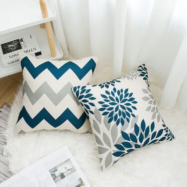 Накидка на подушку AkcentPillo 45x45 Outdoor, темно-синя, геометрична, декоративна