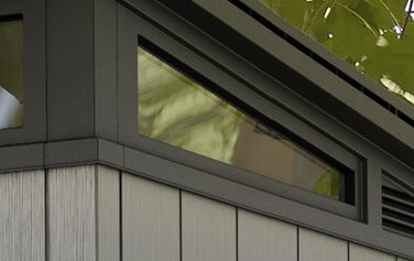 Садовий будинок Keter Artisan Gerätehaus 214x218x226 см, 8.3 м³ – вуличний, з підлогою, двостулковими дверями та вікнами, сірий