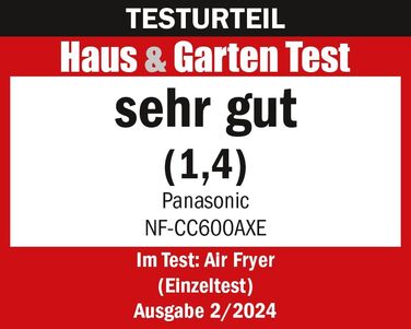 Фритюрниця повітряна Panasonic NF-CC500SXE 6 л, сіра, з вікном, 80-200°C, 11 програм, LCD-дисплей, ETM Award 2024
