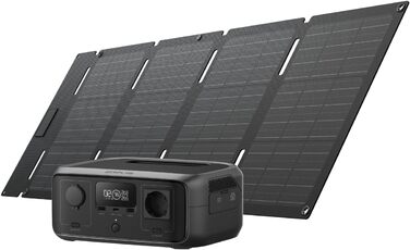 Електростанція EcoFlow RIVER 3 з сонячною панеллю 45 Вт, 245 Вт·год, LFP акумулятор, до 600 Вт потужності, GaN для збільшення часу роботи, <10 мс UPS, компактний сонячний генератор для кемпінгу