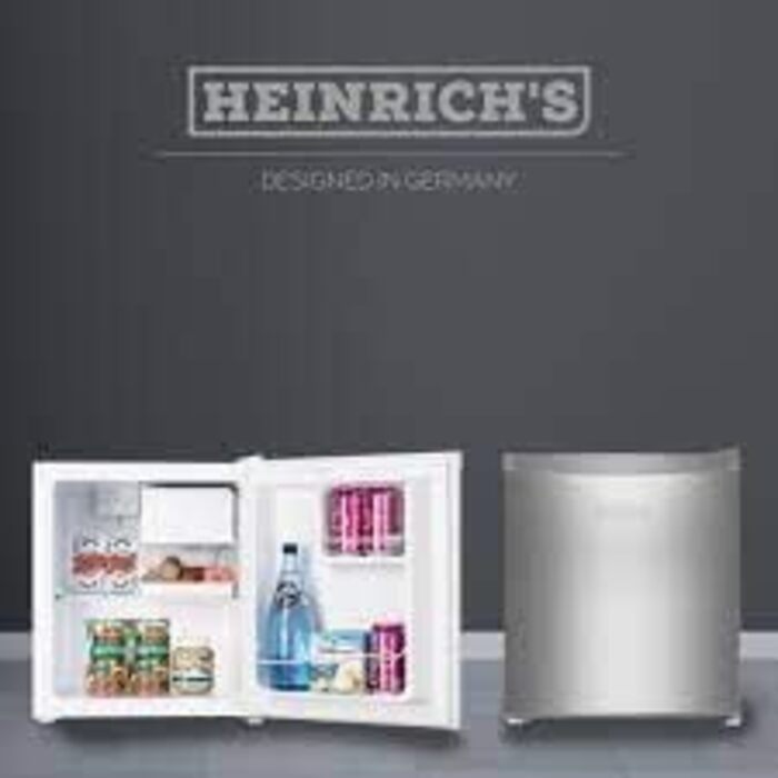 Холодильник для напоїв HEINRICHS 45L: компактний, тихий (39db) з окремим охолоджувальним відсіком. Ідеально для офісу, кемпінгу, саду, відпочинку на природі (білий, Alpinweiß)