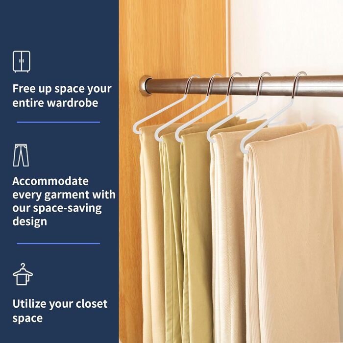 Металеві вішалки для штанів AIY05B, набір, 6 шт. - зручні, неслизькі, компактні, 38x13 см