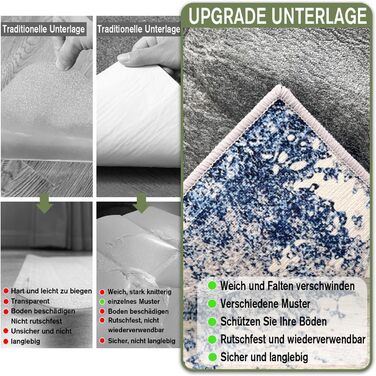 Підкладка під офісний стілець WTHYGB для захисту підлоги 90x150 см, ігрова, антиковзаюча, синьо-сіра