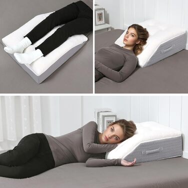 Подушка для підняття ніг HAVARGO з піною з пам'яті, для зняття навантаження, знімний чохол, двошарова подушка для підняття ніг