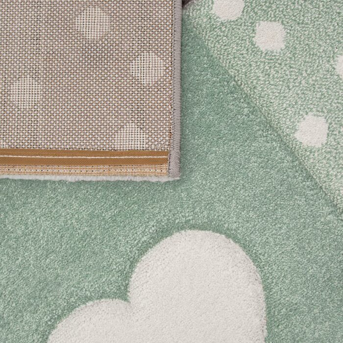 Домашній дитячий килим TT, килим для хлопчиків і дівчаток, дитячий килим в горошок, зірка, 3D смуга, колір розмір (133 см в квадраті, зелений)