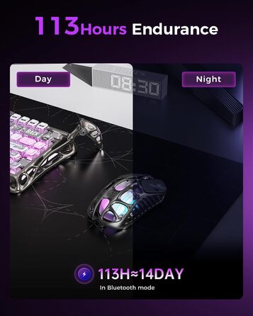 GravaStar Mercury X Pro 49g: Бездротова ігрова миша з PAW 3950 сенсором, 32000 DPI, 8000 Hz, RGB-підсвічування