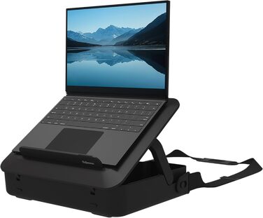 Підставка для ноутбука Fellowes Breyta™ 2-в-1 з сумкою, регулювання висоти, чорна, екологічна